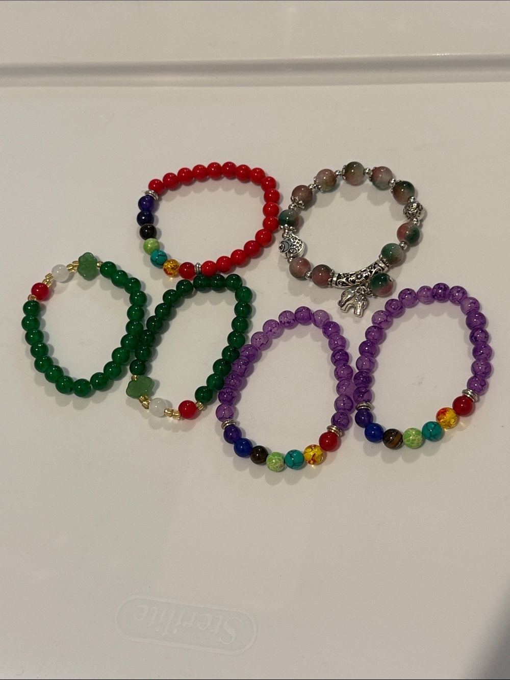 Colorful Beaded Bracelet Set - Multicolor & Purple